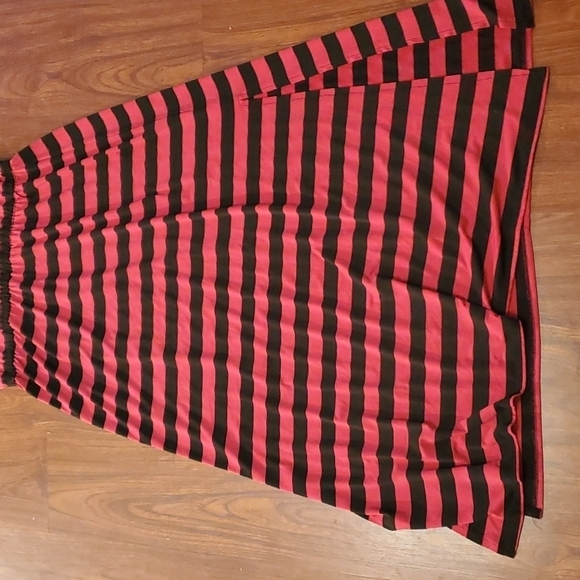 Fever Dress Womens Size XL Sleeveless Slit Stripped Maxi Pink Black - Picture 3 of 11